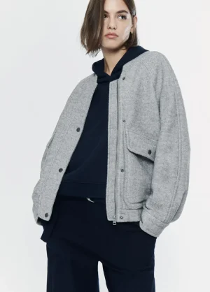 Brownie Spain Bomber Bolsillos Delanteros Con Lana-Mujer Abrigos Y Chaquetas