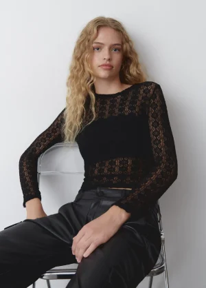 Brownie Spain Camiseta Lace Manga Larga-Mujer Camisetas