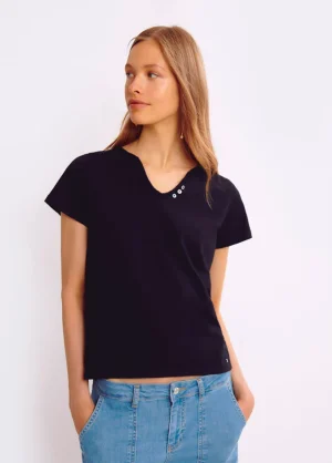 Brownie Spain Camiseta Mar Basica Botones Organica | Compra Camisetas | Otono-Invierno 2021-Mujer Camisetas
