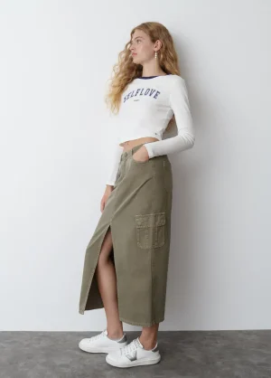 Brownie Spain Falda Larga Twill-Mujer Faldas