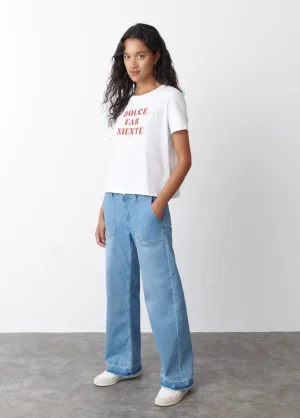 Brownie Spain Jeans Culotte Bajo Desdoblado-Mujer Jeans