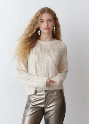Brownie Spain Jersey Calado Cuello Redondo Crudo-Mujer Jerséis