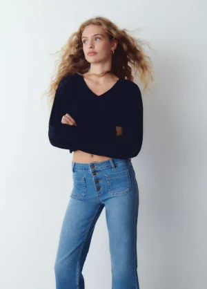 Brownie Spain Jersey Cropped Cuello Pico-Mujer Jerséis