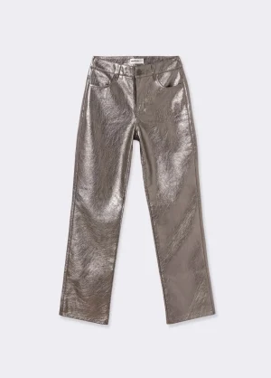 Brownie Spain Pantalon Metalizado Efecto Piel-Mujer Pantalones