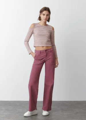 Brownie Spain Pantalon Pana Culotte Bolsillo Frontal-Mujer Pantalones
