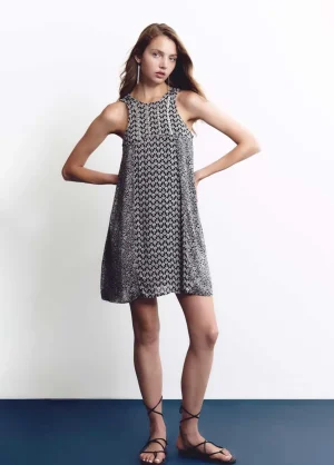 Brownie Spain Vestido Doble Estampado Brillos-Mujer Vestidos