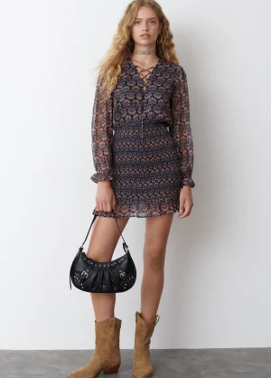 Brownie Spain Vestido Engomado Estampado Indio-Mujer Vestidos