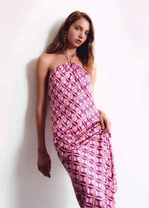 Brownie Spain Vestido Halter Estampado Pop-Mujer Vestidos